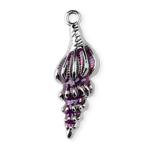 Anh&auml;nger aus Stainless Steel - Rostfreiem Stahl Enamel Shell Silver-purple