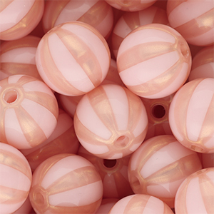16 mm DQ&reg; Perlen aus Acryl mit Streifen Light pink-peach pink