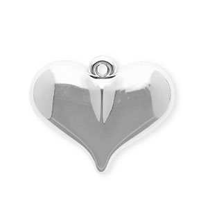 Anh&auml;nger Acryl Heart Silver