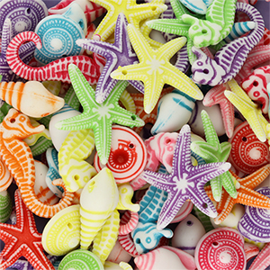 Perlen aus Acryl Sea Life Multicolour-white