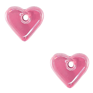 Perlen Griechische Keramik DQ Heart Magenta-pink