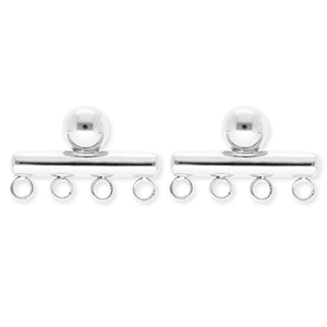BY31&reg; Zubeh&ouml;r aus Stainless Steel - Rostfreiem Stahl Ohrringe&nbsp;/&nbsp;Ohrstecker Bar with 4 Loops Silver