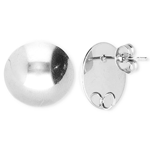 BY31&reg; Zubeh&ouml;r aus Stainless Steel - Rostfreiem Stahl Ohrringe&nbsp;/&nbsp;Ohrstecker Round with Loop Silver