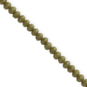 Facetten Top Glas Perlen 6x4 mm Rondellen Army green