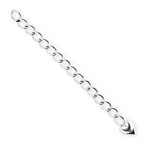 BY31&reg; Zubeh&ouml;r aus Stainless Steel - Rostfreiem Stahl Verl&auml;ngerungsketten Set Heart Silver