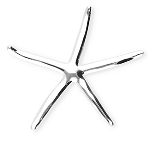 Statement Broschen aus Stainless Steel - Rostfreiem Stahl Starfish Silver
