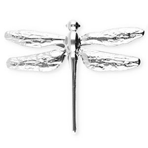 Statement Broschen aus Stainless Steel - Rostfreiem Stahl Dragonfly Silver