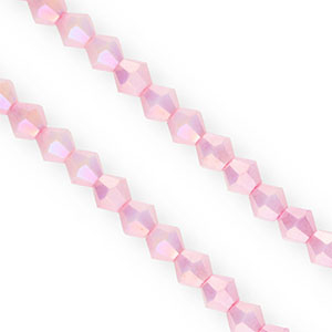 Facetten Top Glas Perlen Bicone 6&nbsp;mm Candy pink-AB coating