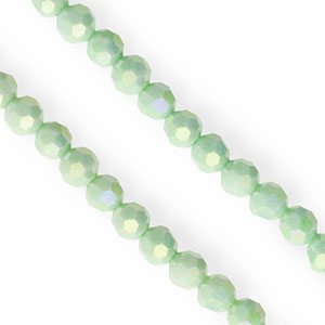 Facetten Top Glas Perlen Round 6&nbsp;mm Light green-AB coating