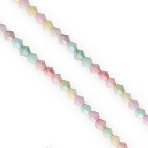 Facetten Top Glas Perlen Bicone 4&nbsp;mm Multicolour pastel-AB coating