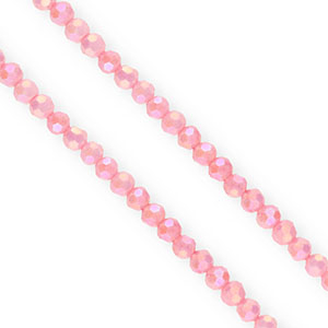 Facetten Top Glas Perlen Round 4&nbsp;mm Pink-AB coating