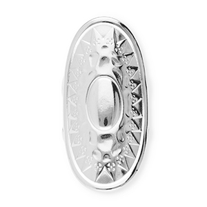 Stainless Steel - Rostfrei Stahl Ringe Oval with Sun Silver