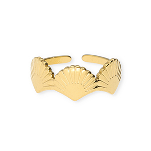 Stainless Steel - Rostfrei Stahl Ringe Shells Gold