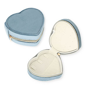 Schmuckschatulle f&uuml;r die Reise Heart Grey blue