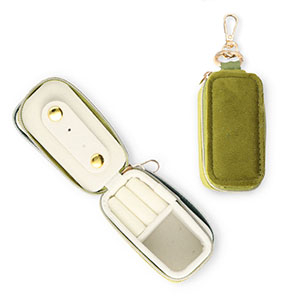 Schmuckschatulle f&uuml;r die Reise mit Schl&uuml;sselanh&auml;nger Rectangle Olive green