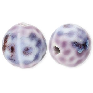 Keramik Perlen 15&nbsp;mm with Dots Purple-blue