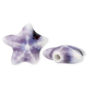 Keramik Perlen Starfish Purple-blue