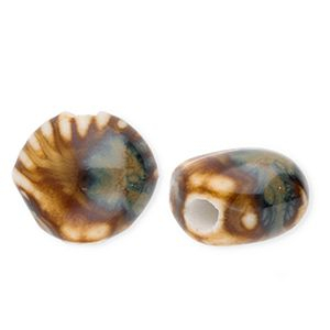 Keramik Perlen Shell Dark brown