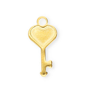 Anh&auml;nger aus Stainless Steel - Rostfreiem Stahl Key with Heart Gold