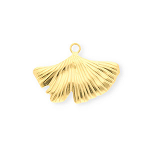 Anh&auml;nger aus Stainless Steel - Rostfreiem Stahl Ginkgo Leaf Gold