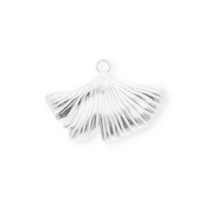 Anh&auml;nger aus Stainless Steel - Rostfreiem Stahl Ginkgo Leaf Silver