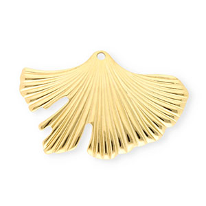 Anh&auml;nger aus Stainless Steel - Rostfreiem Stahl Ginkgo Leaf Gold