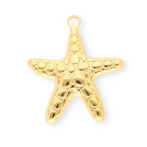 Anh&auml;nger aus Stainless Steel - Rostfreiem Stahl Starfish Gold