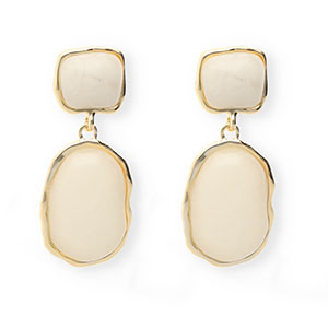 Musthave Ohrringe&nbsp;/&nbsp;Ohrstecker mit Rostfrei Stahl-Stecker Gold-beige