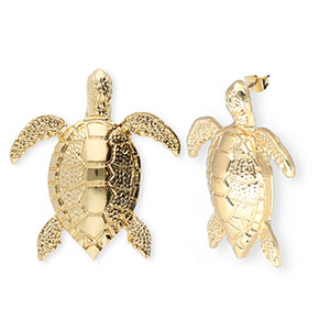 Musthave Ohrringe&nbsp;/&nbsp;Ohrstecker Turtle mit Rostfrei Stahl-Stecker Gold