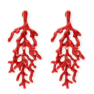 Musthave Ohrringe&nbsp;/&nbsp;Ohrstecker Enamel Coral mit Rostfrei Stahl-Stecker Gold-dark red
