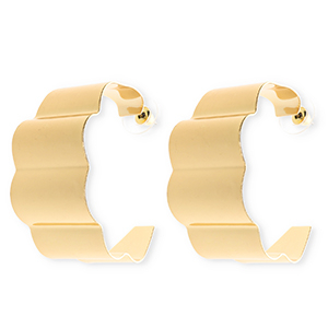 Statement-Ohrringe&nbsp;/&nbsp;Ohrstecker mit Rostfrei Stahl-Stecker Gold