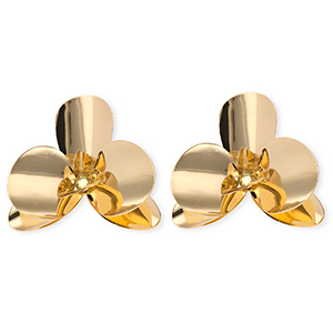 Statement-Ohrringe&nbsp;/&nbsp;Ohrstecker Flower mit Rostfrei Stahl-Stecker Gold