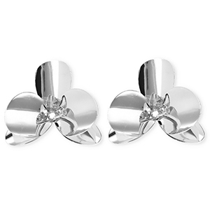 Statement-Ohrringe&nbsp;/&nbsp;Ohrstecker Flower mit Rostfrei Stahl-Stecker Silver