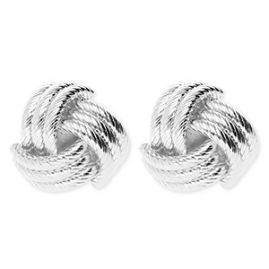 Statement-Ohrringe&nbsp;/&nbsp;Ohrstecker Monkey's Fist mit Rostfrei Stahl-Stecker Silver