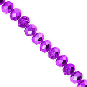 Facetten Top Glas Perlen 8x6&nbsp;mm Rondellen Dark purple-pearl shine coating