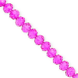 Facetten Top Glas Perlen 8x6&nbsp;mm Rondellen Fuchsia pink