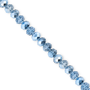 Facetten Top Glas Perlen 4x3&nbsp;mm Rondellen Blue-pearl shine coating