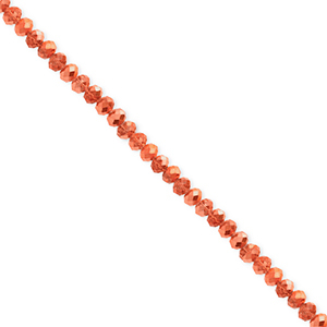 Facetten Top Glas Perlen 3x2&nbsp;mm Rondellen Coral orange-pearl shine coating