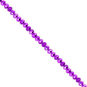 Facetten Top Glas Perlen 3x2&nbsp;mm Rondellen Dark purple-pearl shine coating