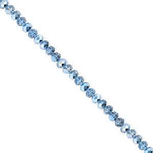 Facetten Top Glas Perlen 3x2&nbsp;mm Rondellen Blue-pearl shine coating
