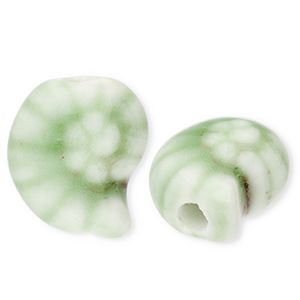 Keramik Perlen Shell Light green-brown
