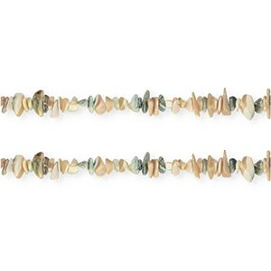 Perle Muschel Chipstone Beige brown-dark green