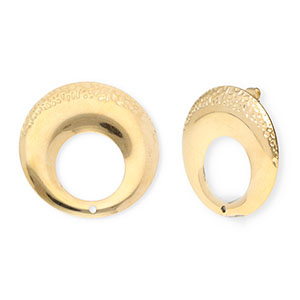Zubeh&ouml;r aus Stainless Steel - Rostfreiem Stahl Ohrringe / Ohrstecker Round with Loop Gold