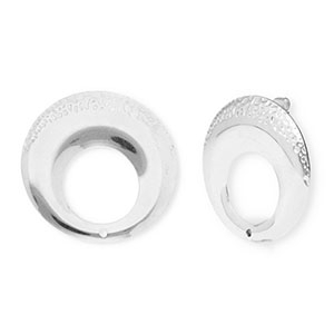 Zubeh&ouml;r aus Stainless Steel - Rostfreiem Stahl Ohrringe / Ohrstecker Round with Loop Silver