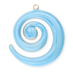 Anh&auml;nger aus Stainless Steel - Rostfreiem Stahl Spiral Gold-blue marble
