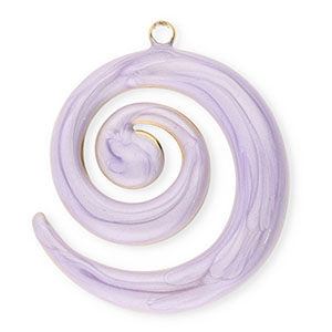 Anh&auml;nger aus Stainless Steel - Rostfreiem Stahl Spiral Gold-lilac marble