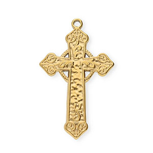 Anh&auml;nger aus Stainless Steel - Rostfreiem Stahl Cross Gold