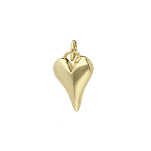 TQ Metall Brass Anh&auml;nger Heart Gold