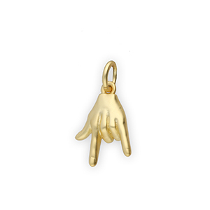 TQ Metall Brass Anh&auml;nger "I love you" Gold