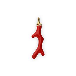 TQ Metall Brass Anh&auml;nger Coral Gold-red